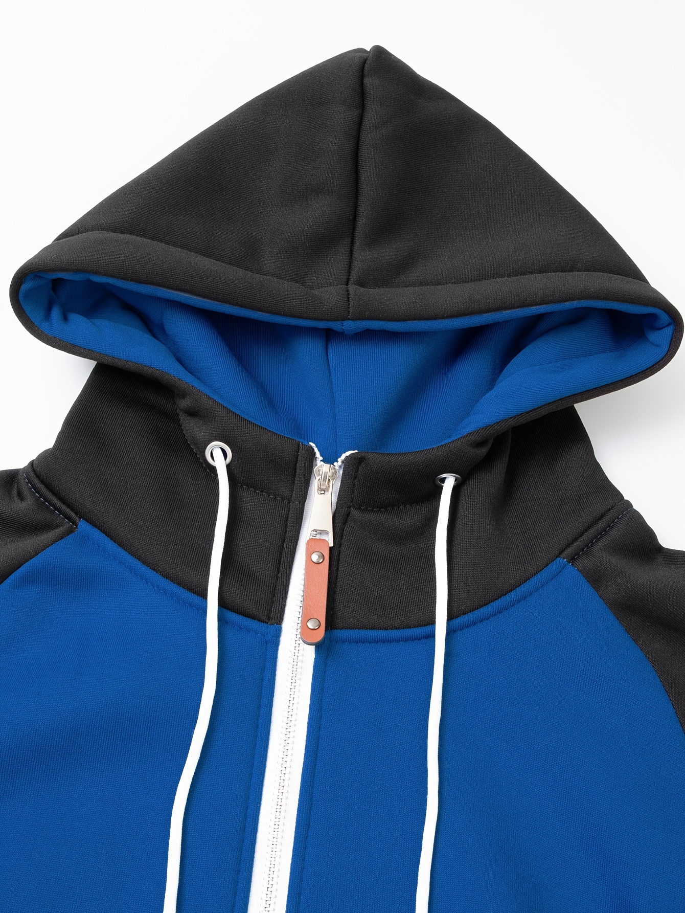 mens casual zip up hoodie color block hooded jacket for sports details 20