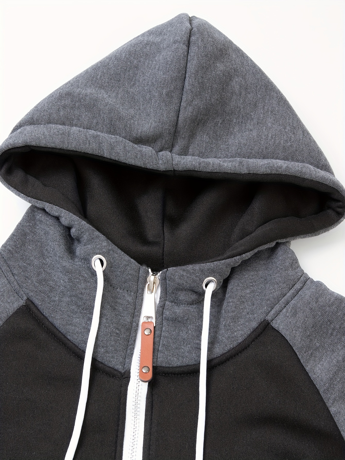 mens casual zip up hoodie color block hooded jacket for sports details 27