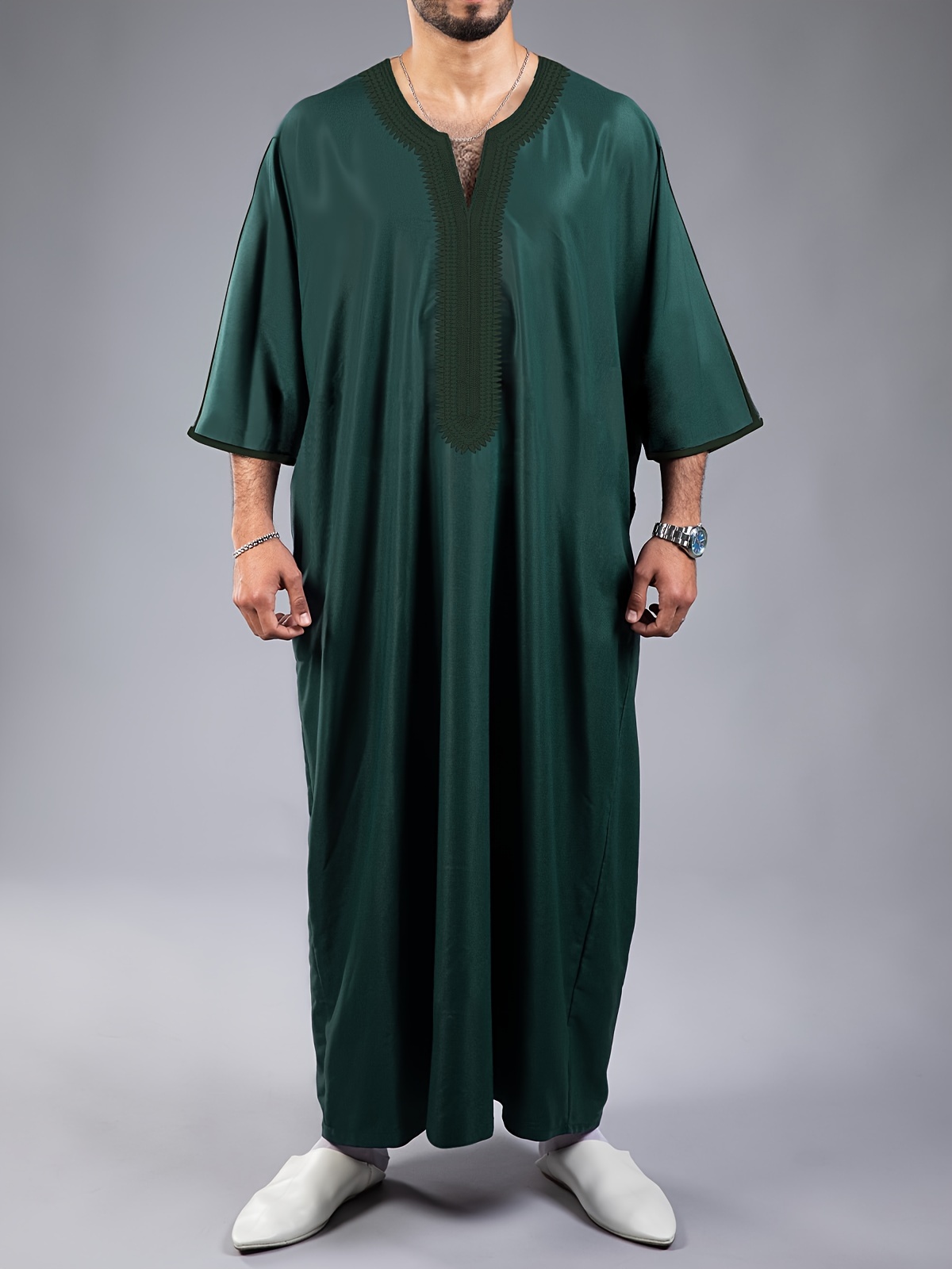 mens thobe kaftan costume kandoura for men moroccan thobes kaftan clothes ramadan details 1