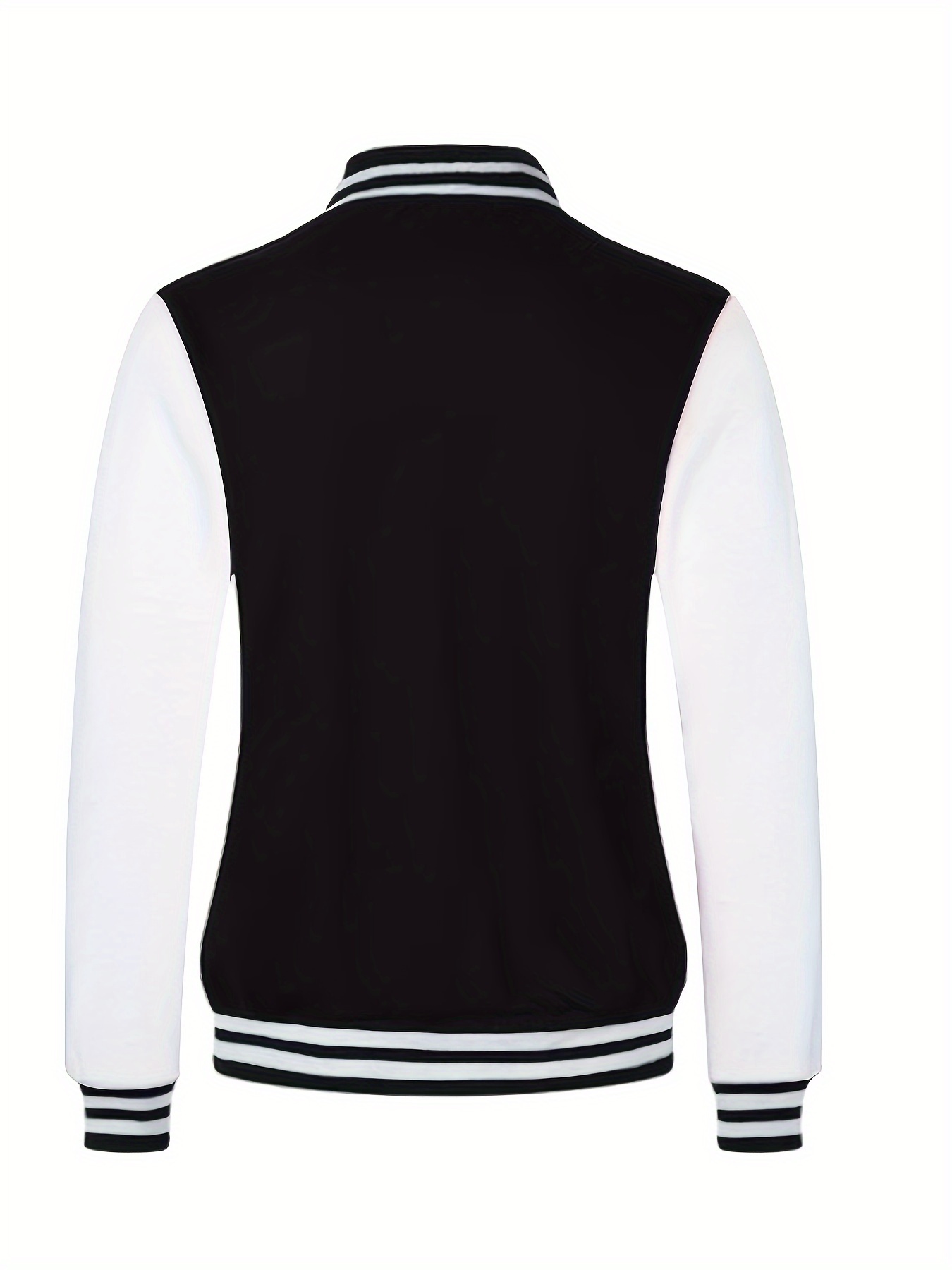 mens causal color block button up varsity jacket chic baseball collar jacket for school details 24