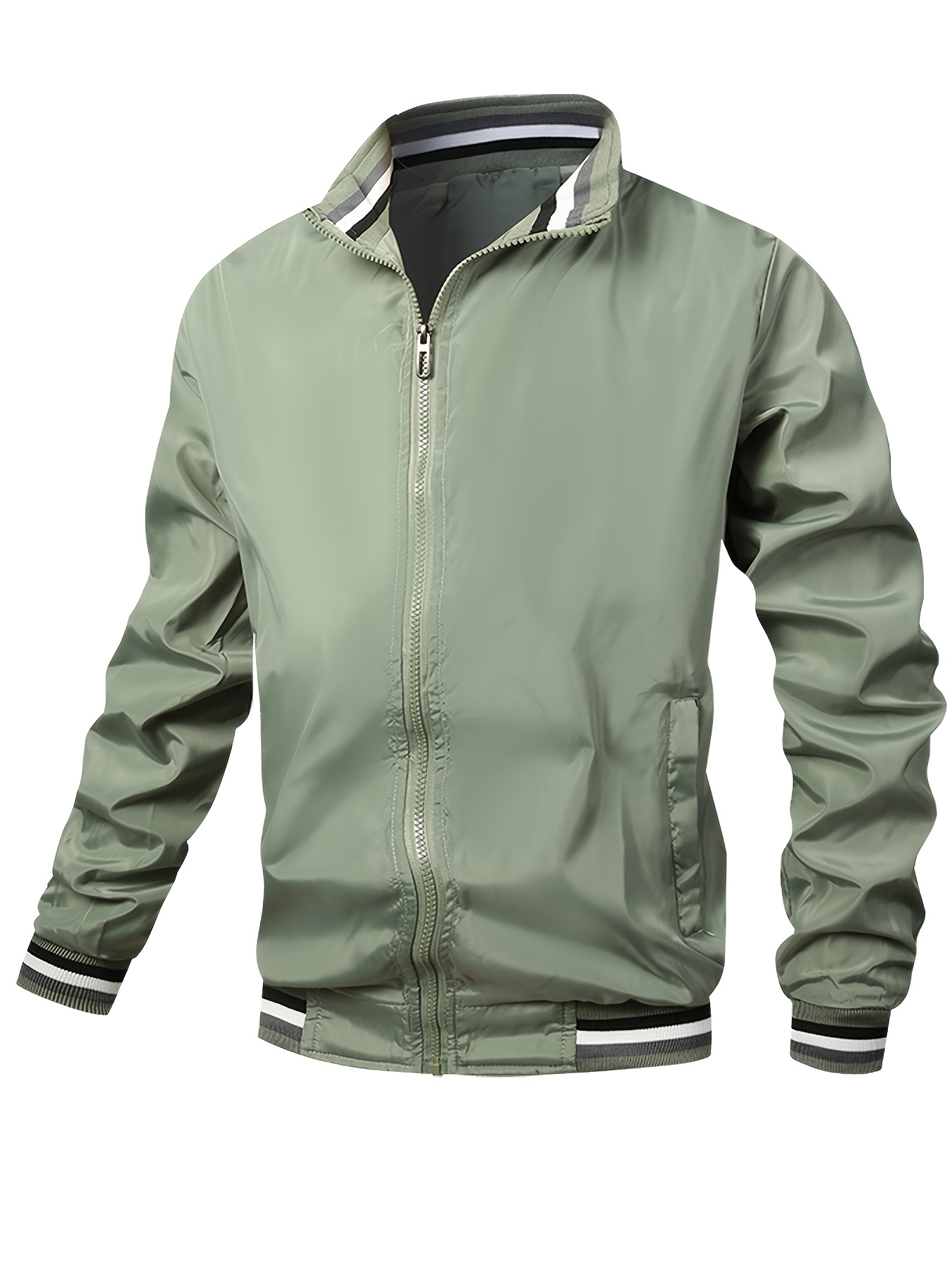 mens casual bomber jacket casual zip up windbreaker jacket for outdoor activities details 11