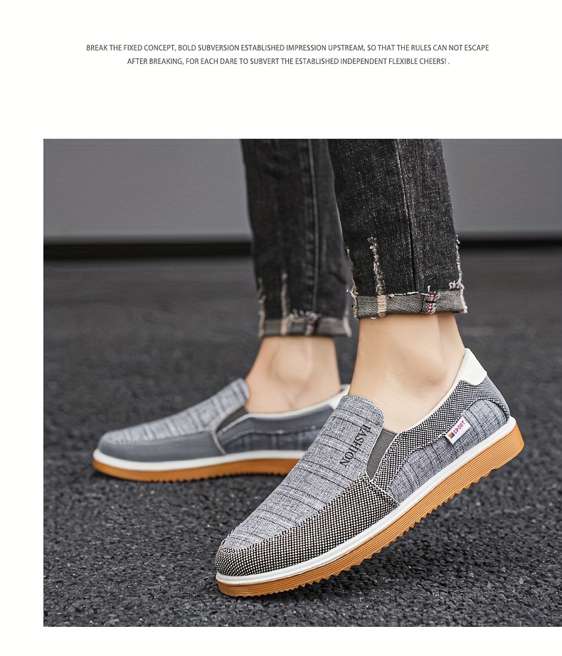 mens vintage slip on canvas loafer shoes comfy non slip casual durable walking shoes mens footwear men s shoes temu details 5