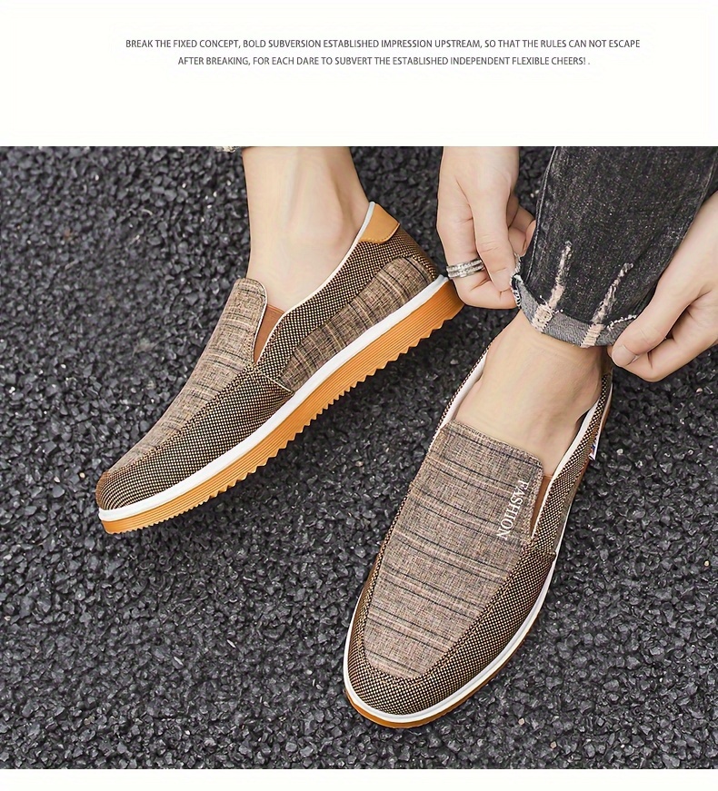 mens vintage slip on canvas loafer shoes comfy non slip casual durable walking shoes mens footwear men s shoes temu details 9