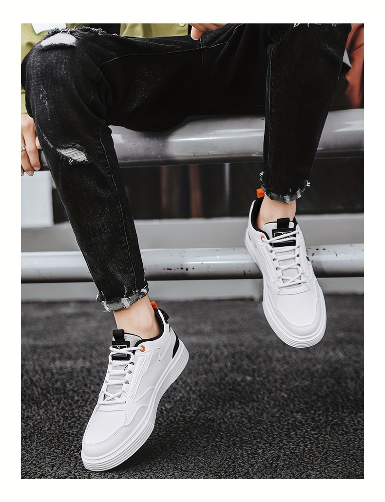 mens trendy street style color block low top skateboard shoes comfy non slip casual lace up sneakers for mens outdoor activities men s shoes temu details 11