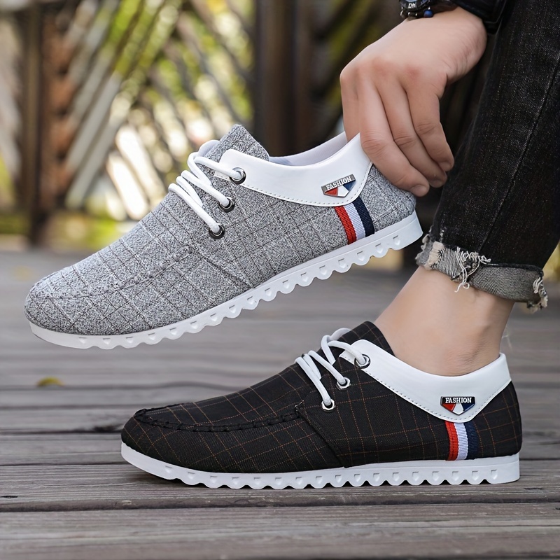 mens vintage breathable canvas shoes comfy non slip lace up rubber sole durable walking shoes mens footwear highquality & affordable temu details 4