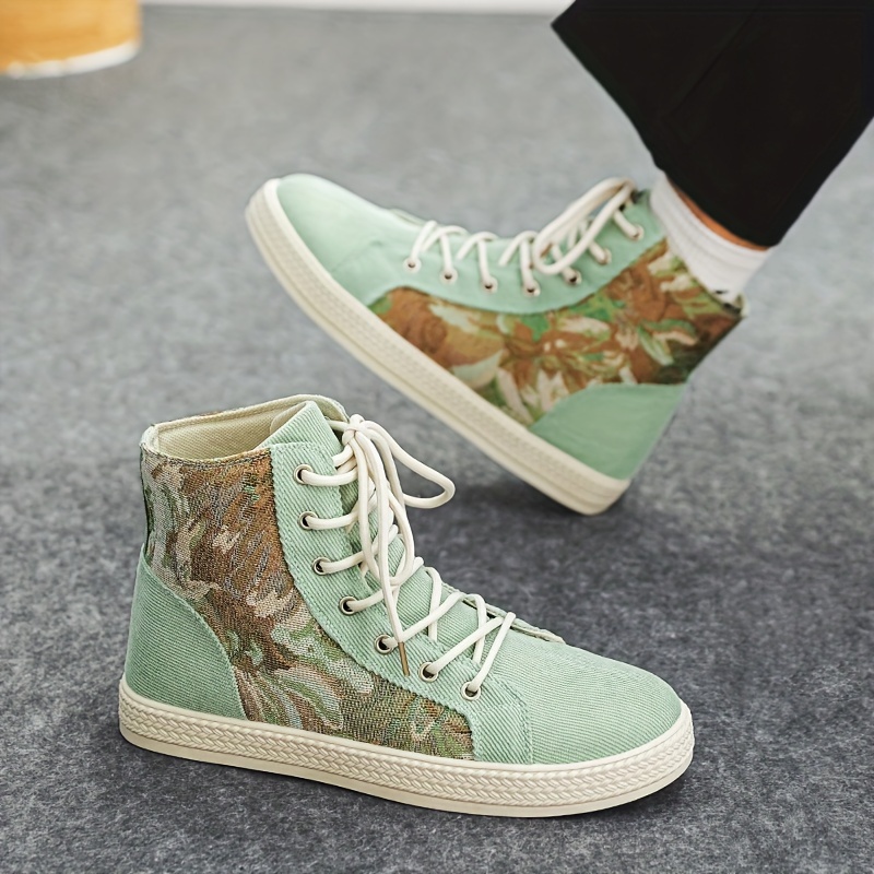 high top canvas shoes men s trendy breathable wear resistant details 3