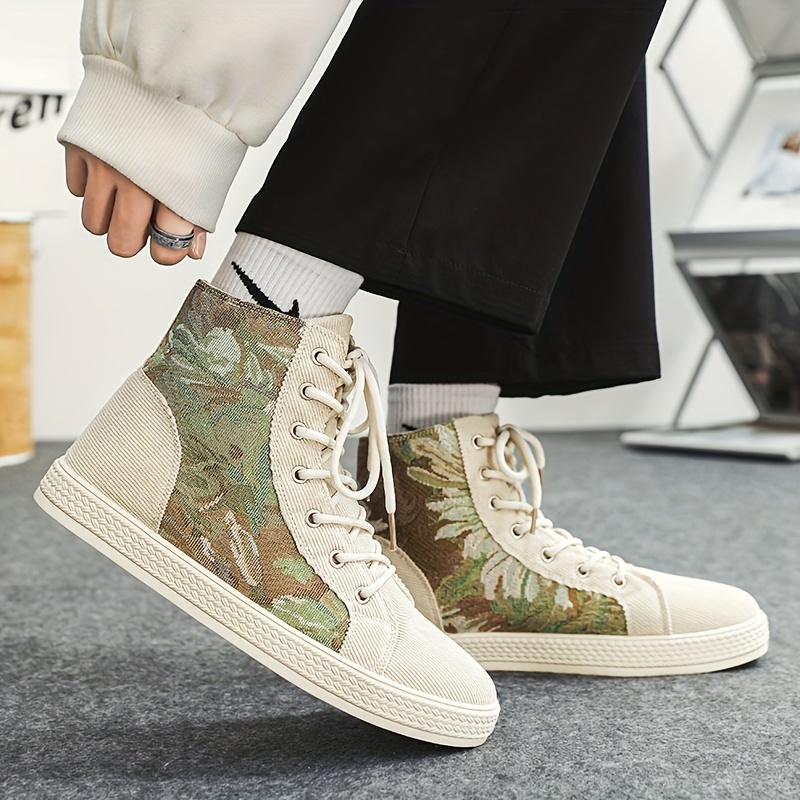 high top canvas shoes men s trendy breathable wear resistant details 6