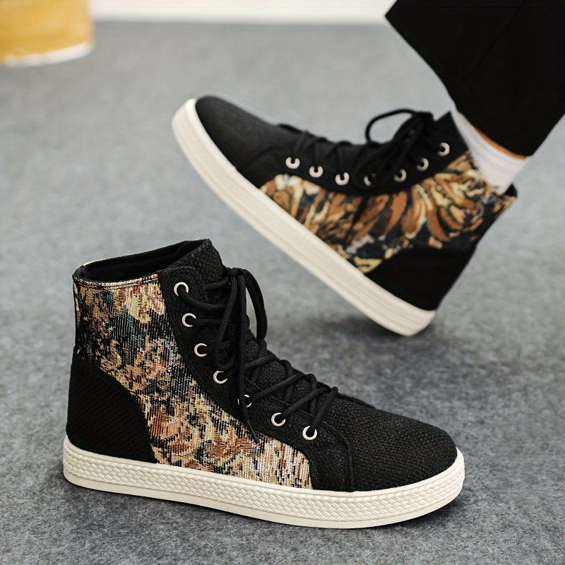 high top canvas shoes men s trendy breathable wear resistant details 7