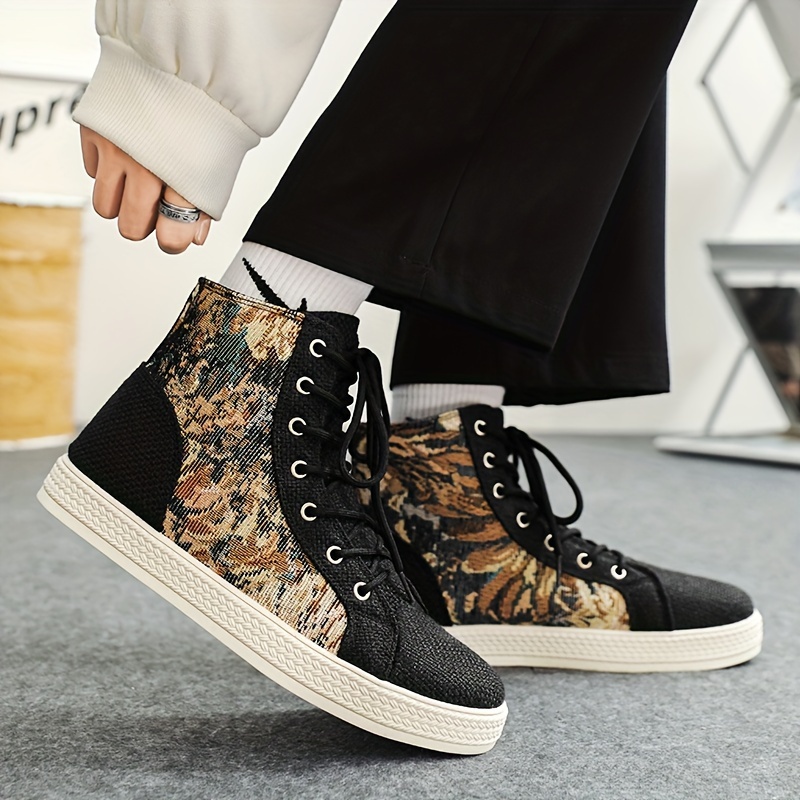 high top canvas shoes men s trendy breathable wear resistant details 8