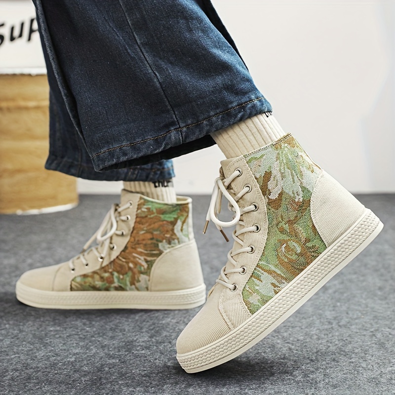 high top canvas shoes men s trendy breathable wear resistant details 11