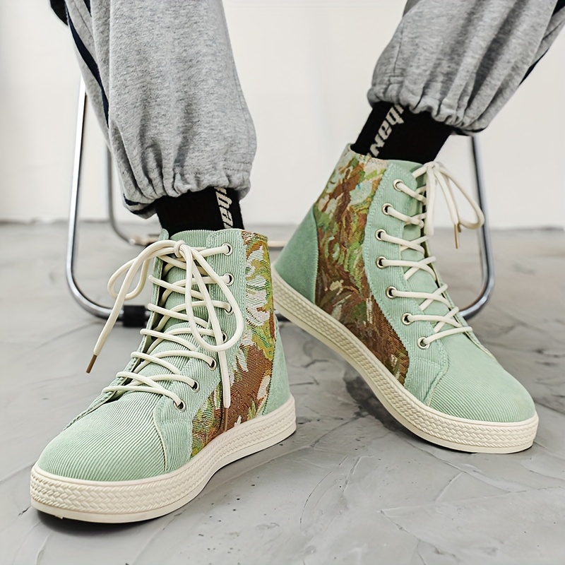 high top canvas shoes men s trendy breathable wear resistant details 13