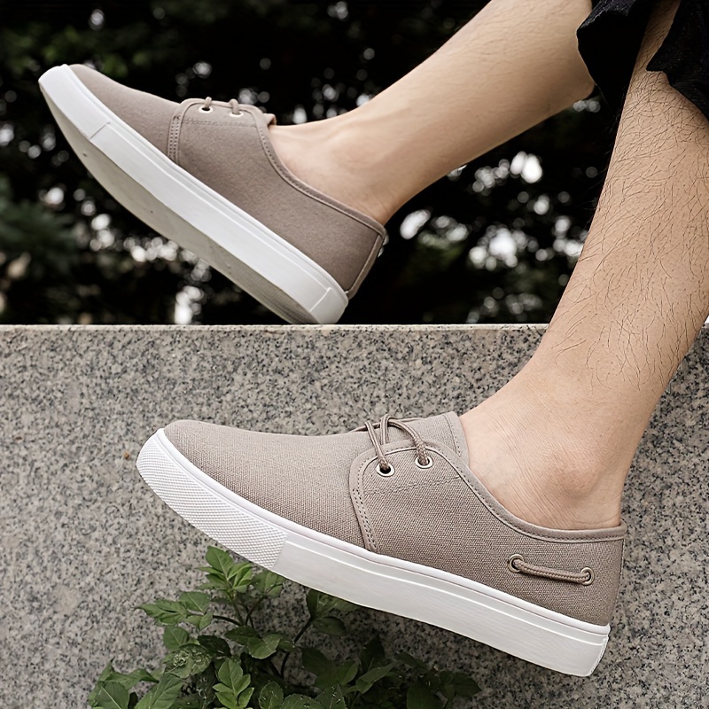 casual canvas shoes men s breathable lightweight low top details 3